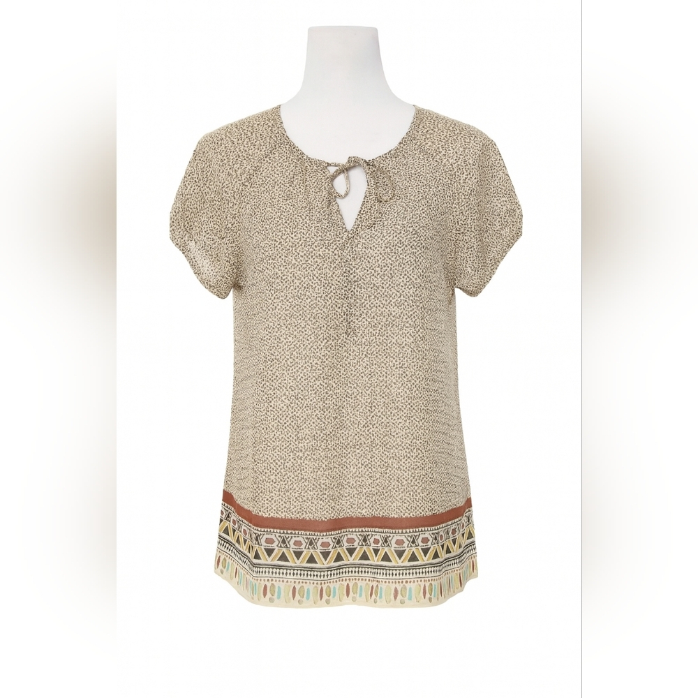 Liz Claiborne Short Sleeve Sheer Blouse Size Medium